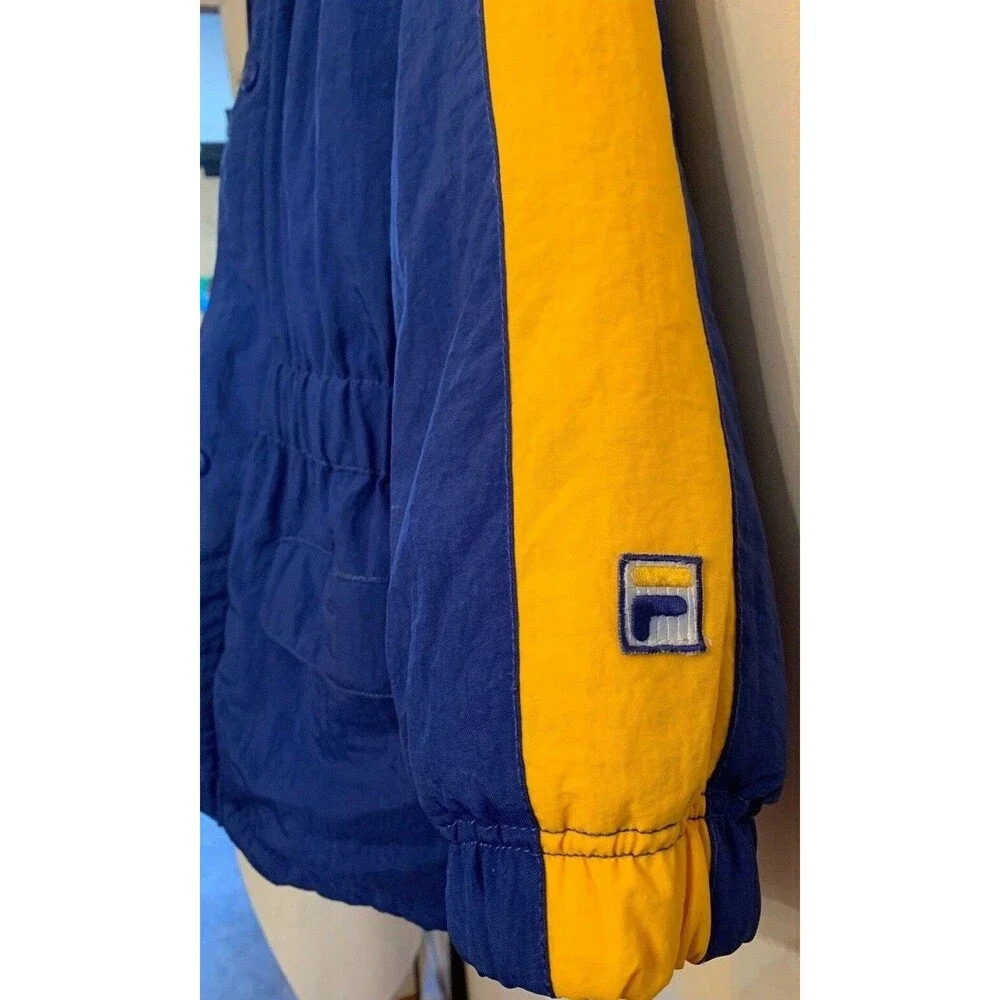 Parka Ski Jacket Boys Blue & Yellow THICK Size Medium Fila EXCELLENT Pre-Owned